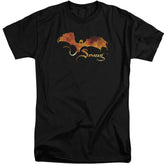 The Hobbit Smaug On Fire Men's 18/1 Tall Cotton Short-Sleeve T-Shirt